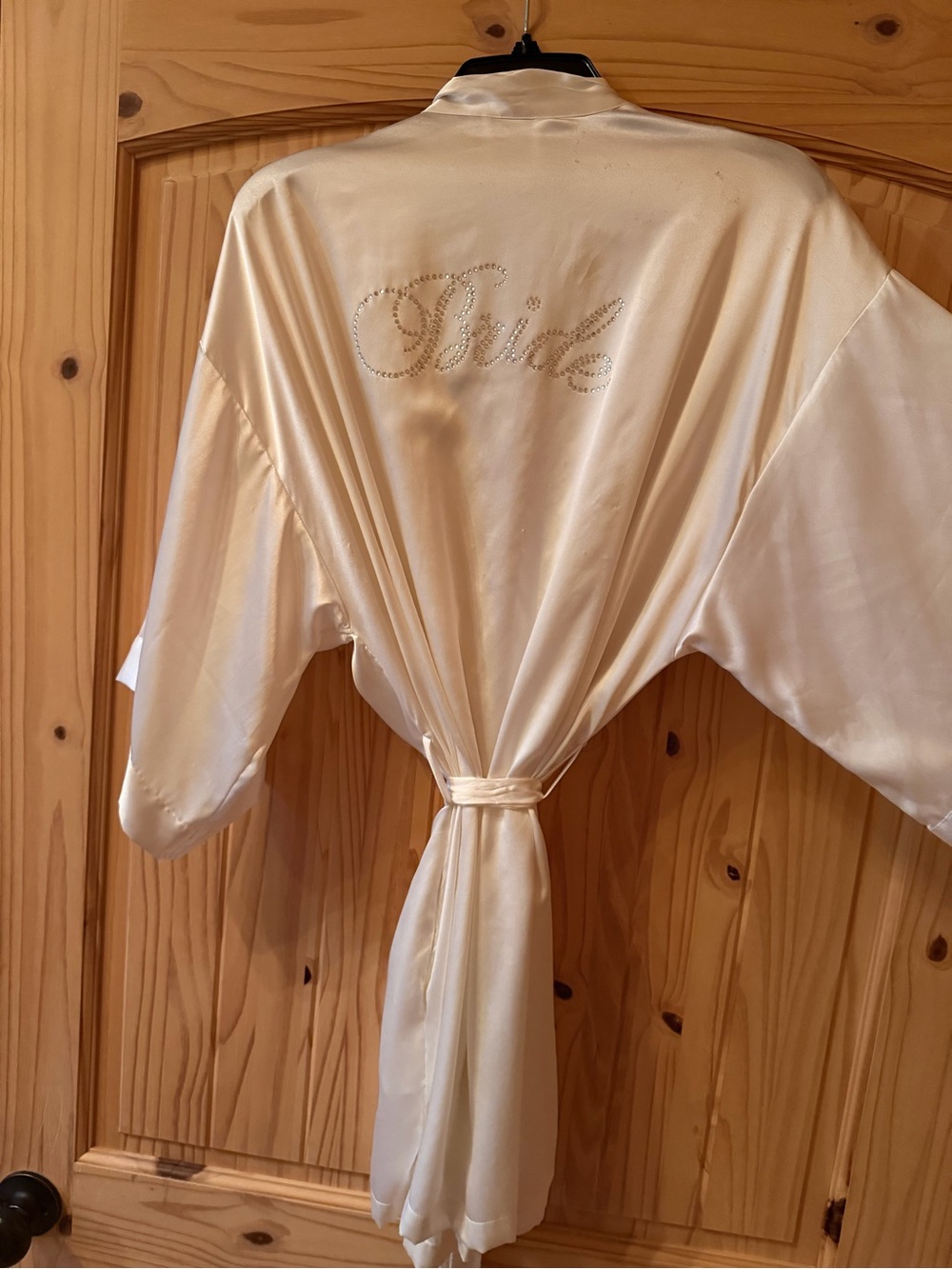 Victoria's Secret Satin 'Bride' Robe in Ivory